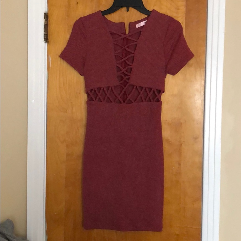 TWFS Stitch Front Bodycon Dress